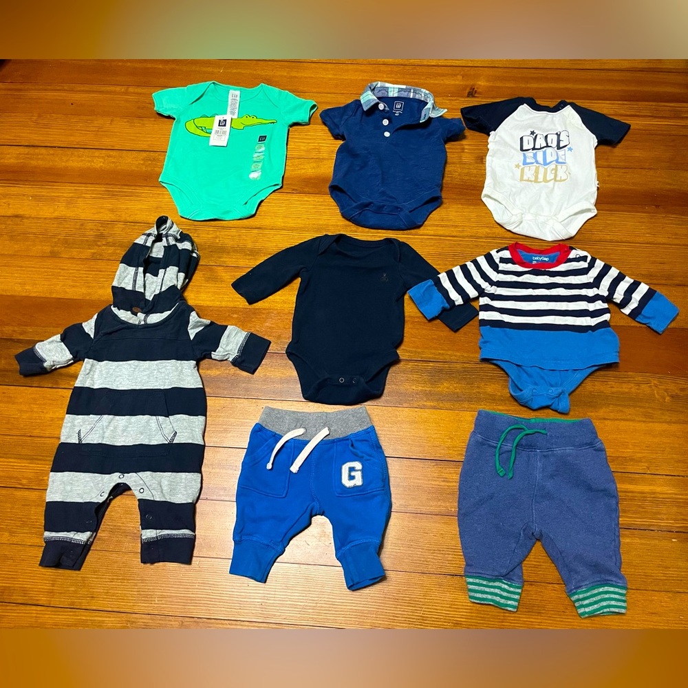 Baby GAP & Boden Boys Multi-Top & Pants Set - Teal, Navy, Blue, Black, 0-3 Month